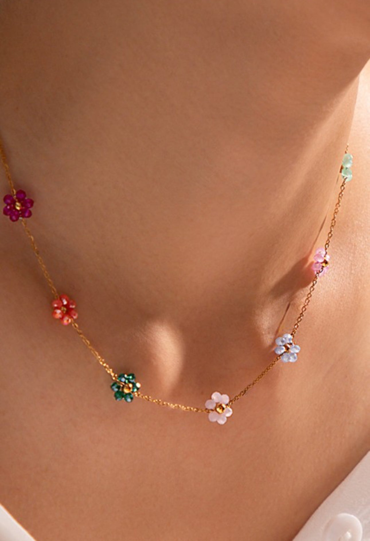 18K Non-Tarnish Stainless Multicolor Chain Necklace