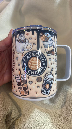 Cafecito y Chisme 12 oz Stainless Steel with Lid - Chocolate