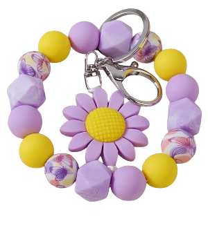 Sunflower Lilac Keychain