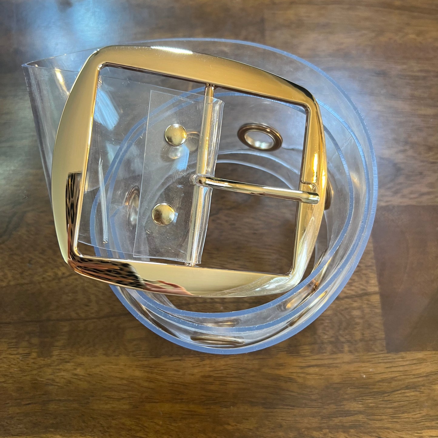 Gold Buckle Clear Belt