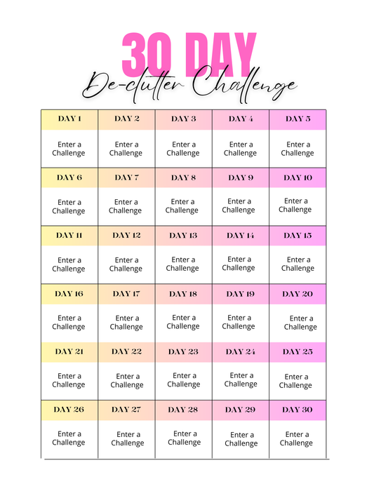 30 Day De-Clutter Challenge