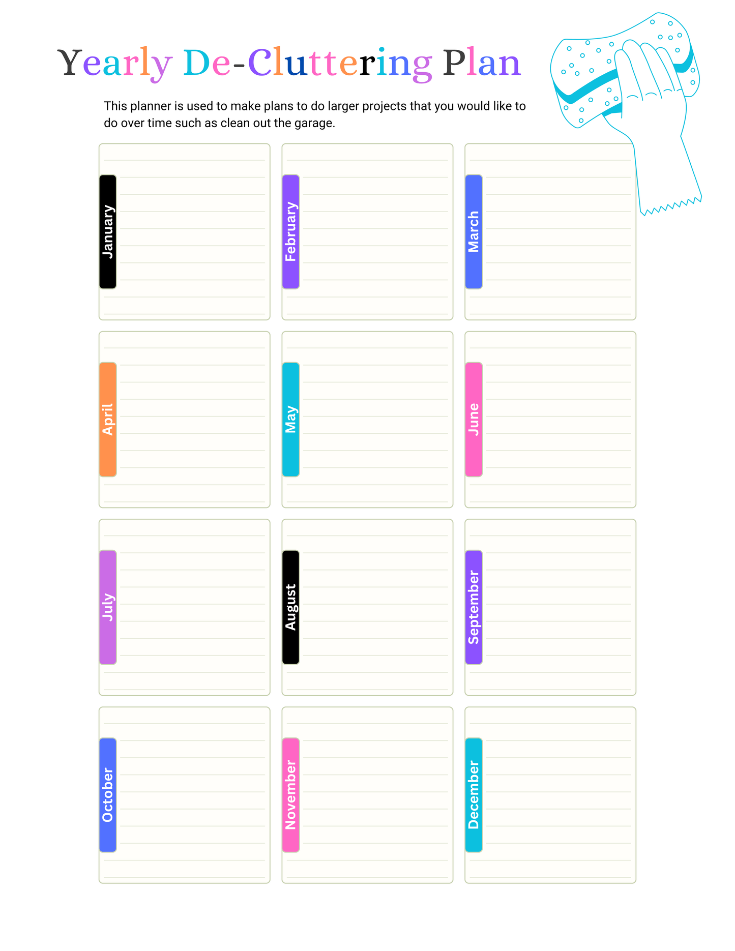 Yearly Decluttering Planner