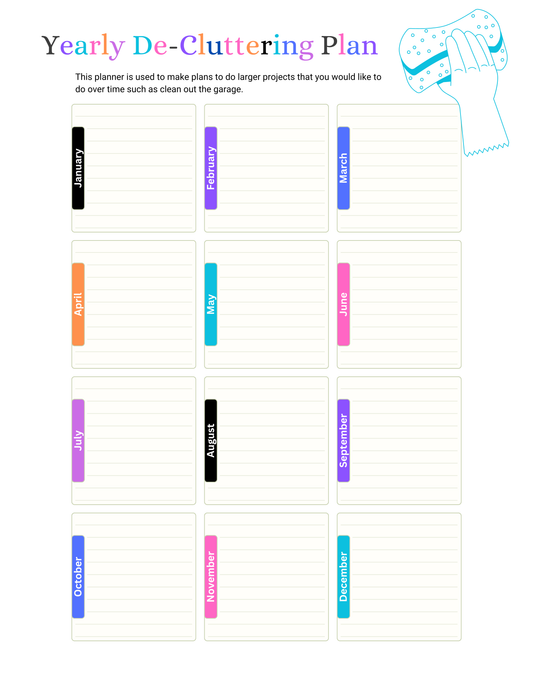 Yearly Decluttering Planner