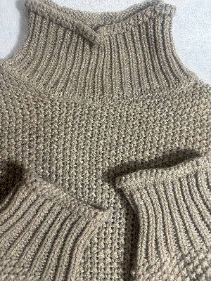 Dropped Shoulder Rolled Hem Sweater