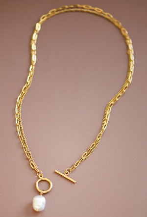 18K Non-Tarnish Stainless Layered Link Necklace