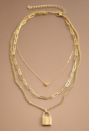 18K Non-Tarnish Stainless Layered Chain Necklace