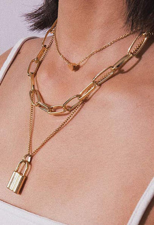 18K Non-Tarnish Stainless Layered Chain Necklace