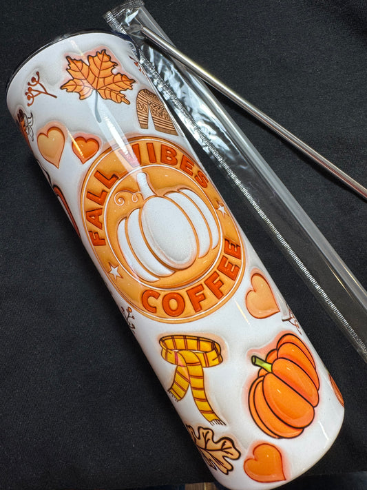 Fall Vibes Coffee 20 oz Stainless Steel Tumbler