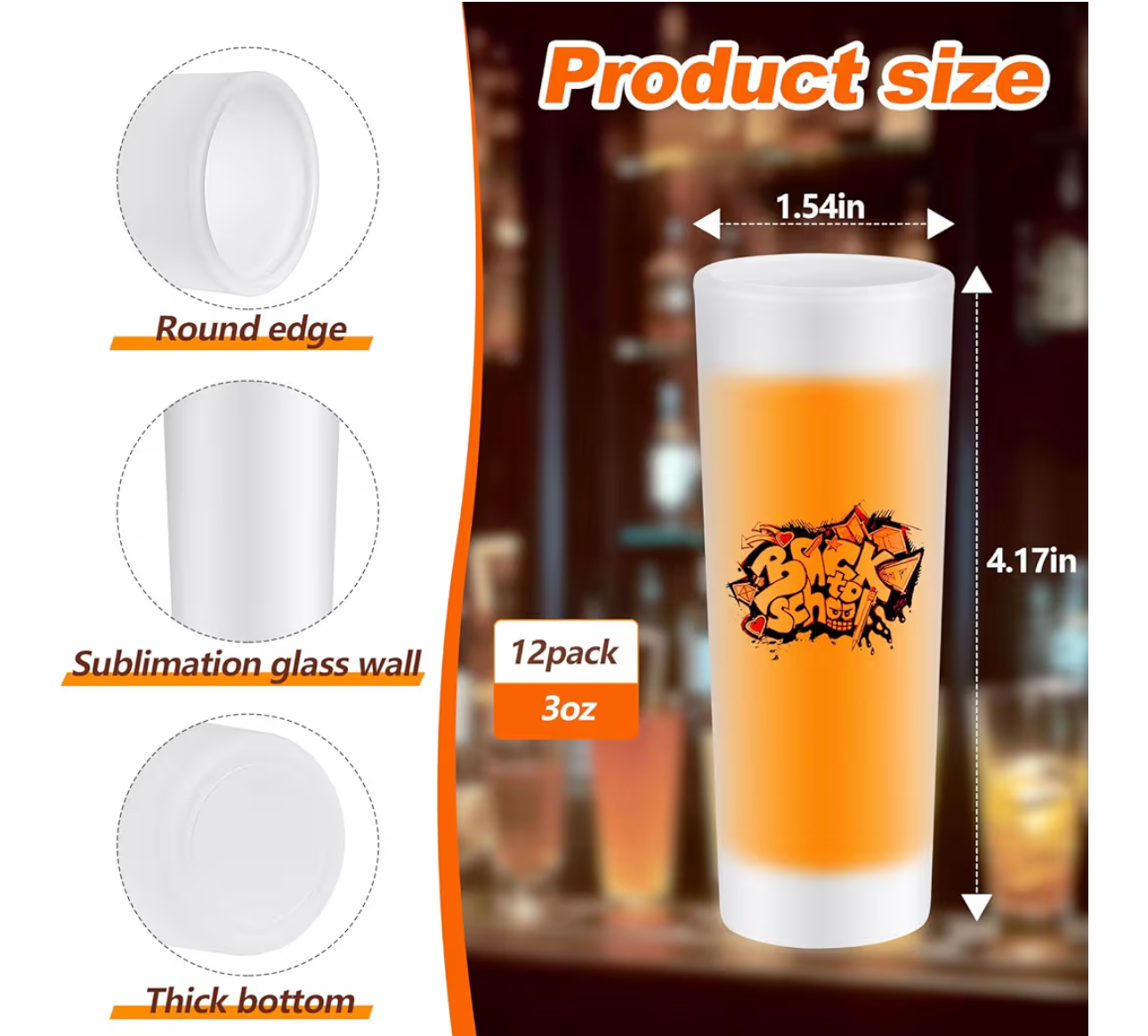 Frosted 3 oz Shot Glass