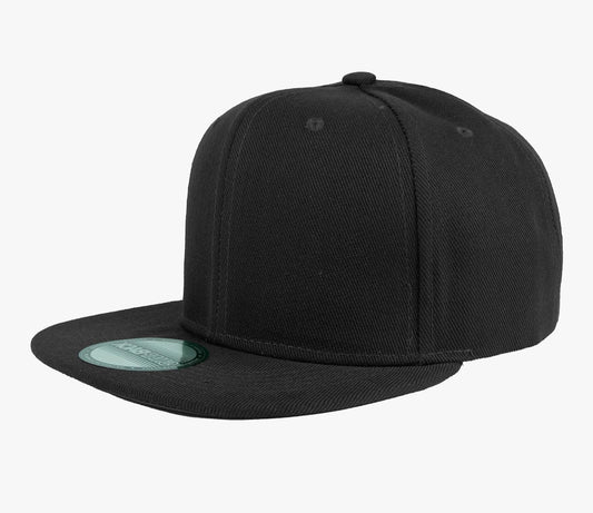 Black Flat Brim Adjustable Snapback Baseball Cap