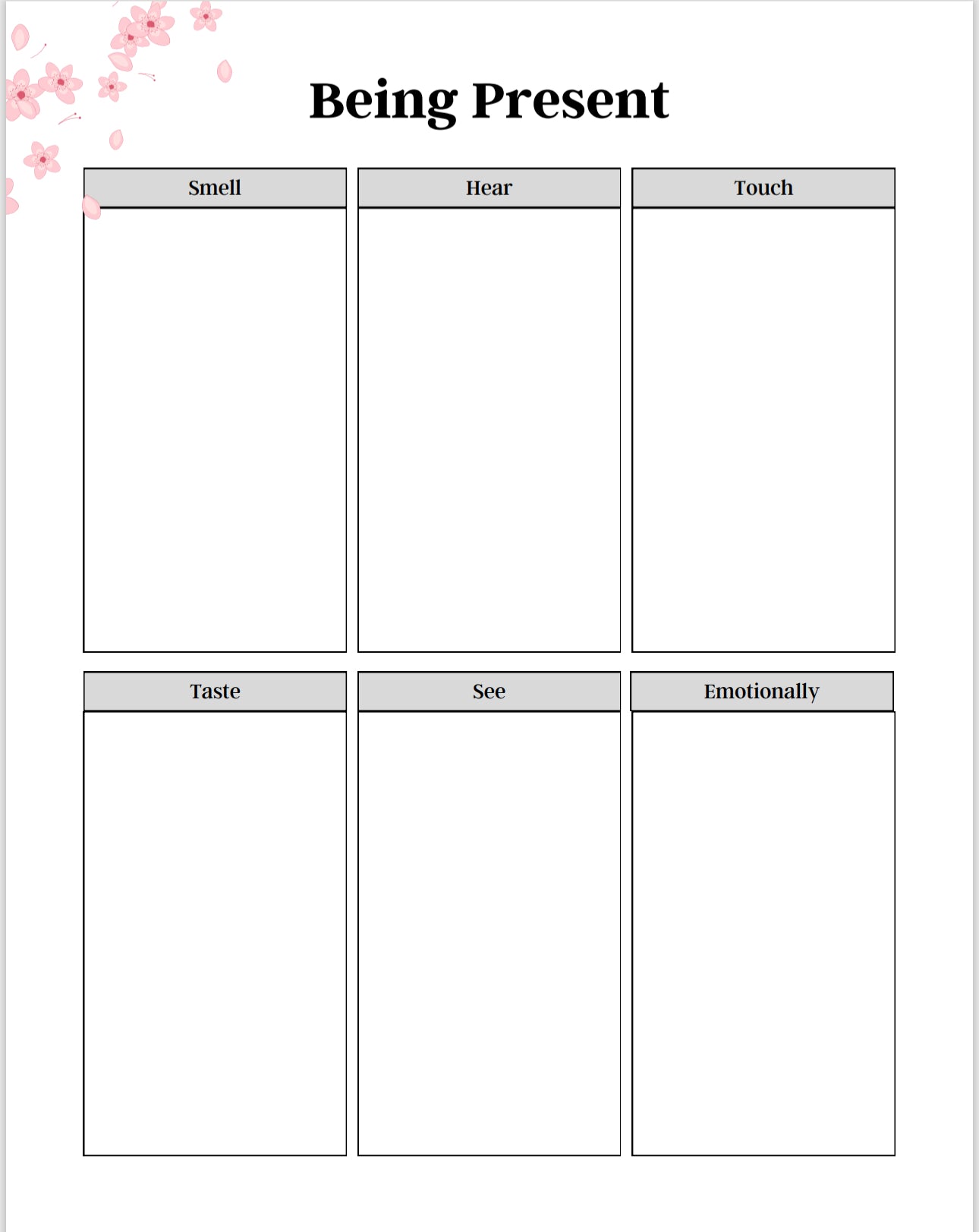Anxiety Journal Template
