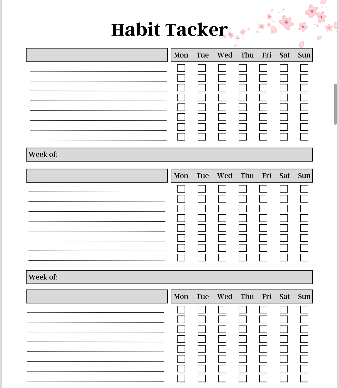 Anxiety Journal Template