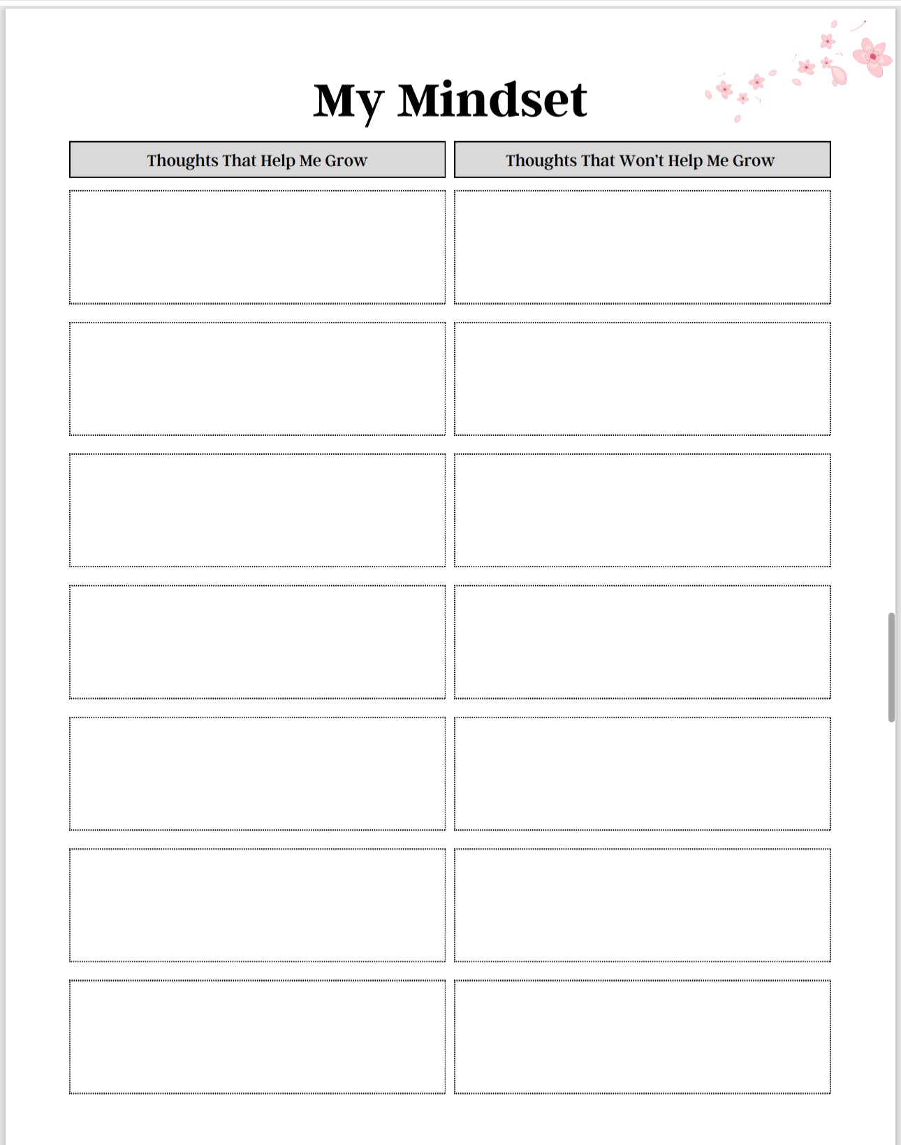 Anxiety Journal Template