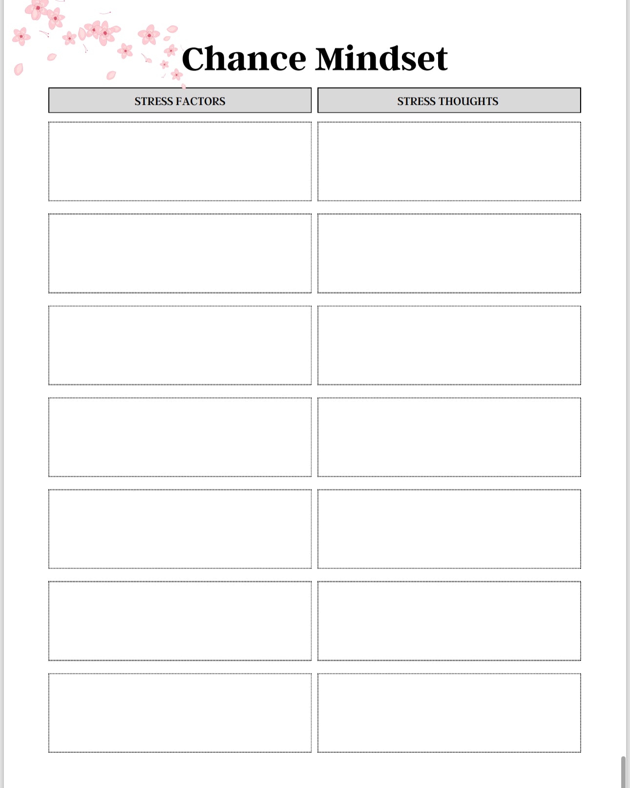 Anxiety Journal Template