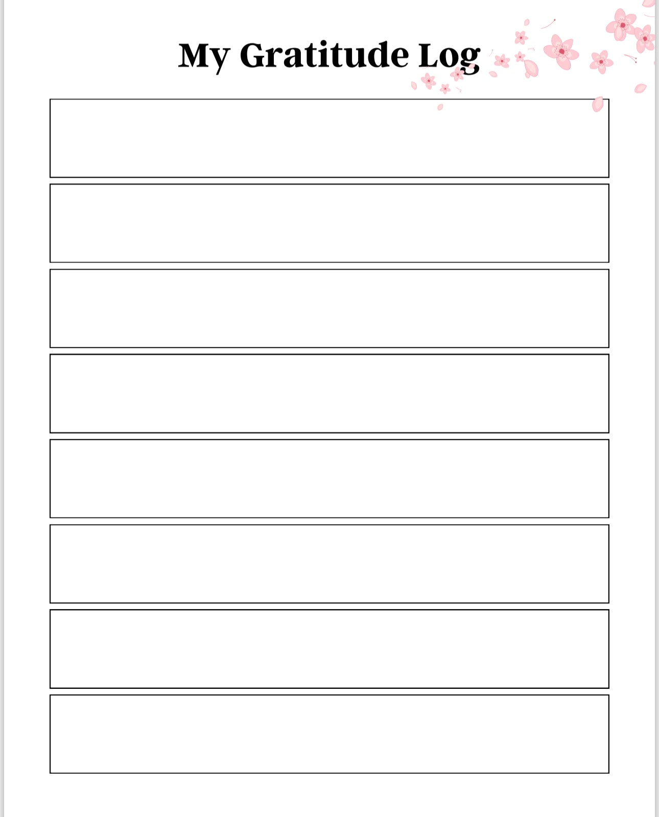 Anxiety Journal Template