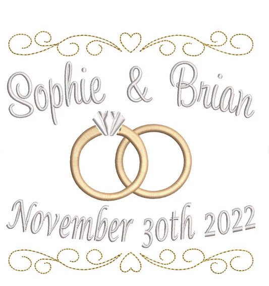 Wedding Rings Embroidered Design