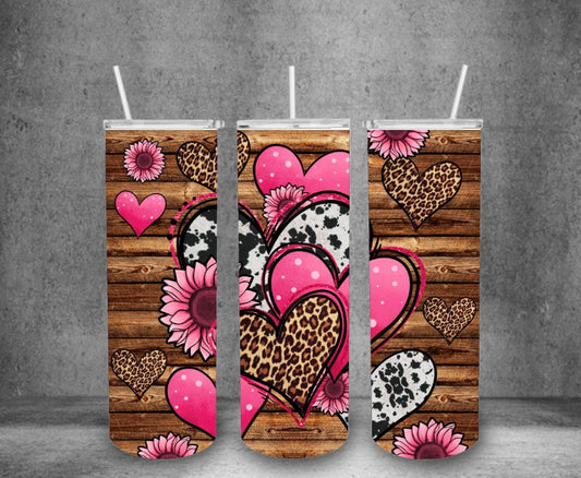 20oz Pink Heart Tumbler Look What I Did by IP