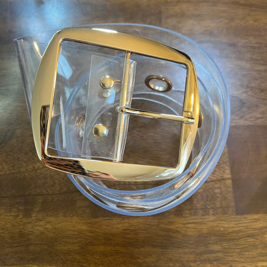 Gold Buckle Clear Belt
