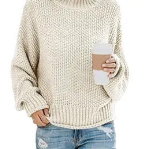Off White Dropped Shoulder Rolled Hem Sweater